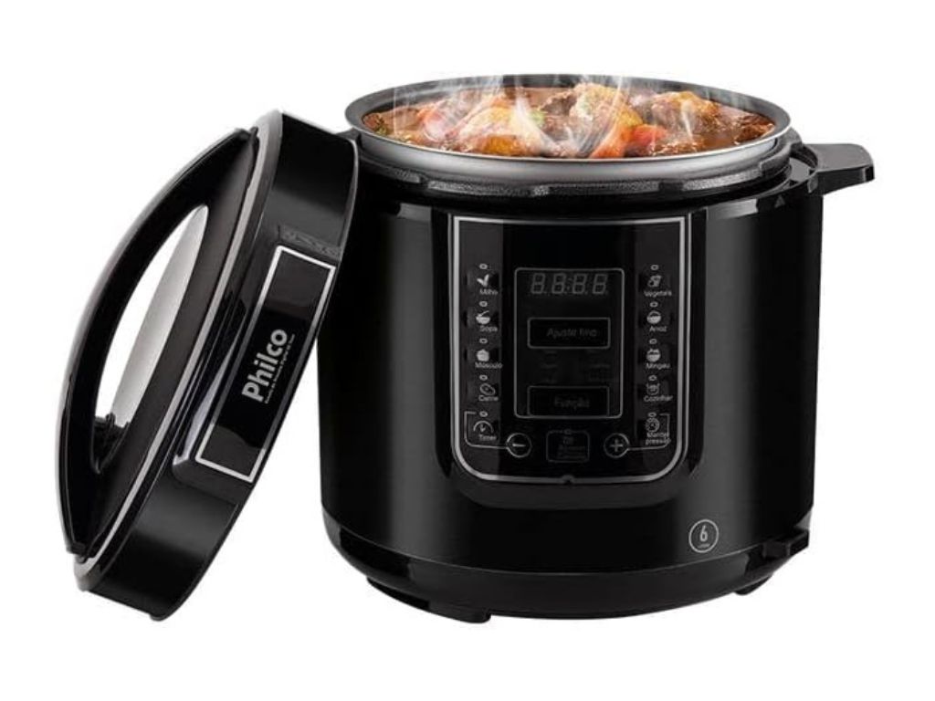 Panela de pressão, Digital inox Ppp01p, 6L, Preto, 110v, Philco